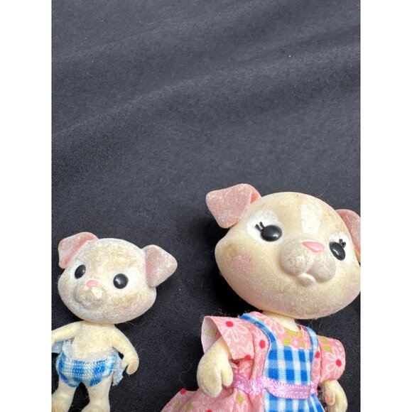 Flocked Animal Figures FLAWS Doll Toy Set Various Conditions Cats Bears Dogs - Picture 5 of 14